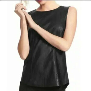 CAbi Style 506 Faux Leather Sleeveless Top